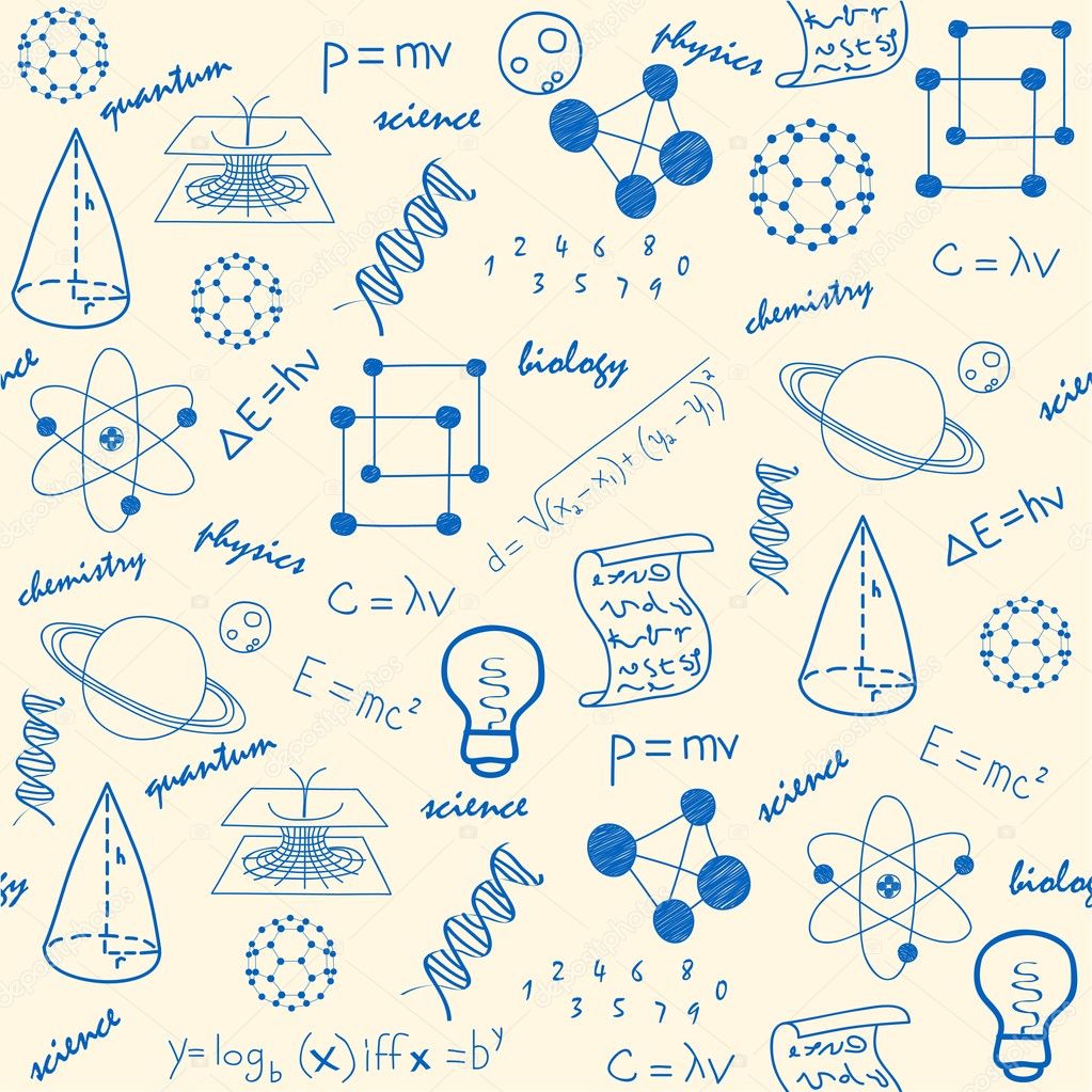 Hand Drawn Seamless Science Icons