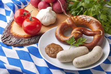 Bavarian white sausages clipart