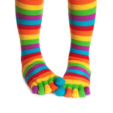 Colorful striped socks clipart