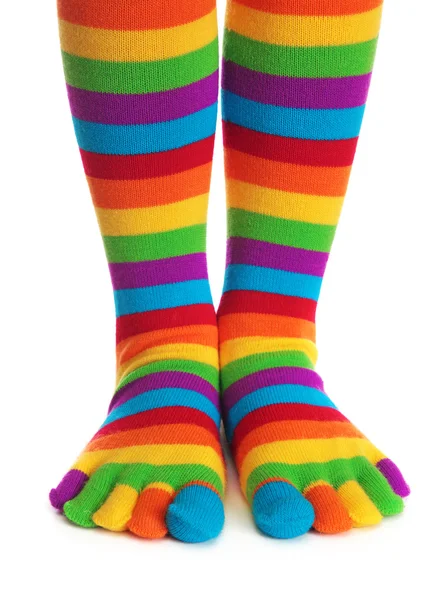 Calcetines a rayas de colores — Foto de Stock