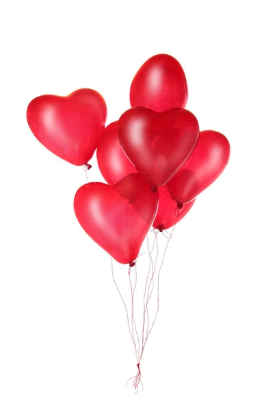 Grup kırmızı Kalp balonlar — Stok fotoğraf