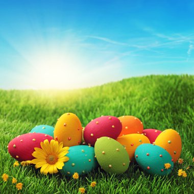 Colorful easter eggs clipart