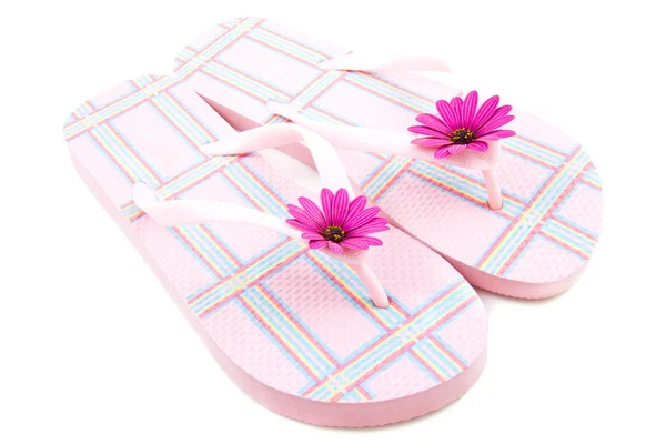 粉红色格子的拖鞋 — 图库照片
