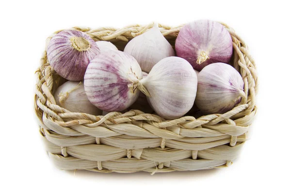 Garlic onion basket — Stock Photo, Image