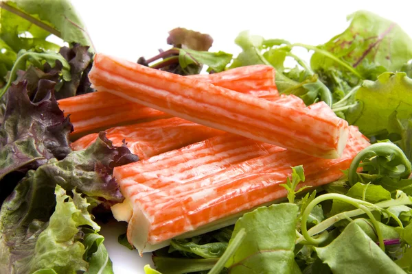 Surimi on salad — Stock Photo, Image