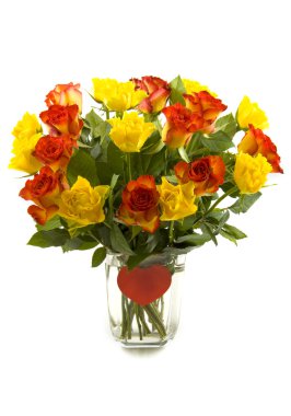 Red yellow roses clipart