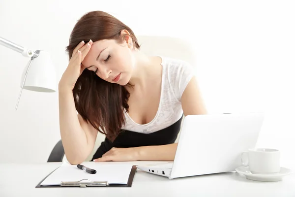 Tired business woman — Stock Photo, Image