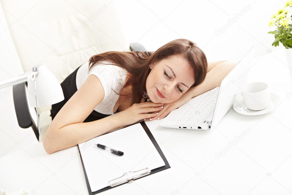 Business woman sleeping Stock Photo by ©Vadmary 9840069