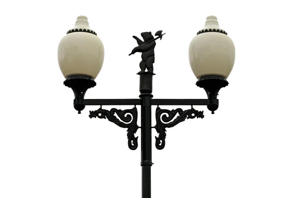 Beyaz bir arka plan üzerinde izole dekoratif sokak lambası.