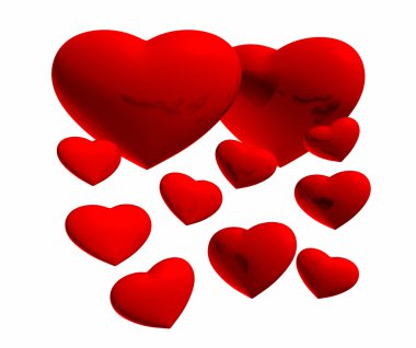 A lot of hearts on a white background. clipart