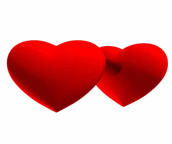 Two hearts on a white background — Stock Photo, Image