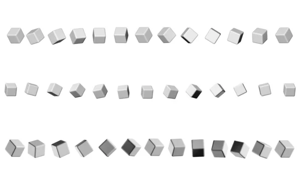 Sequence of cubes neutral gray for the header of the site design — Stock Photo, Image