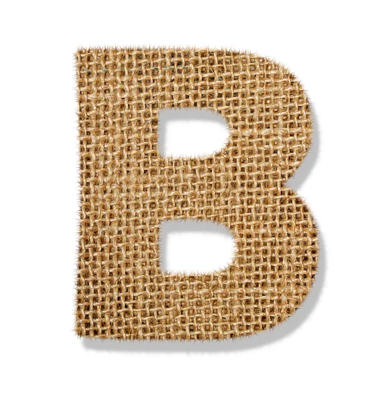 The letter "B" is made of coarse cloth. — Stock Photo, Image