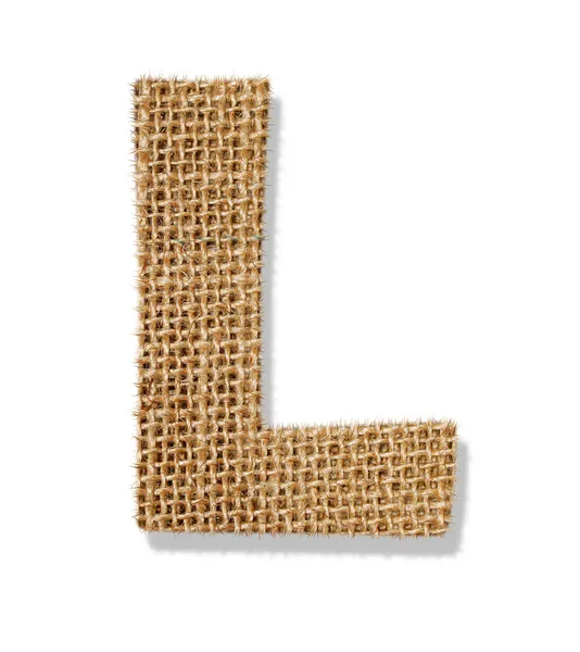 The letter "L" is made of coarse cloth. — Stock Photo, Image