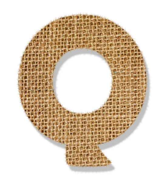 Буква "Q" сделана из грубой ткани . — стоковое фото