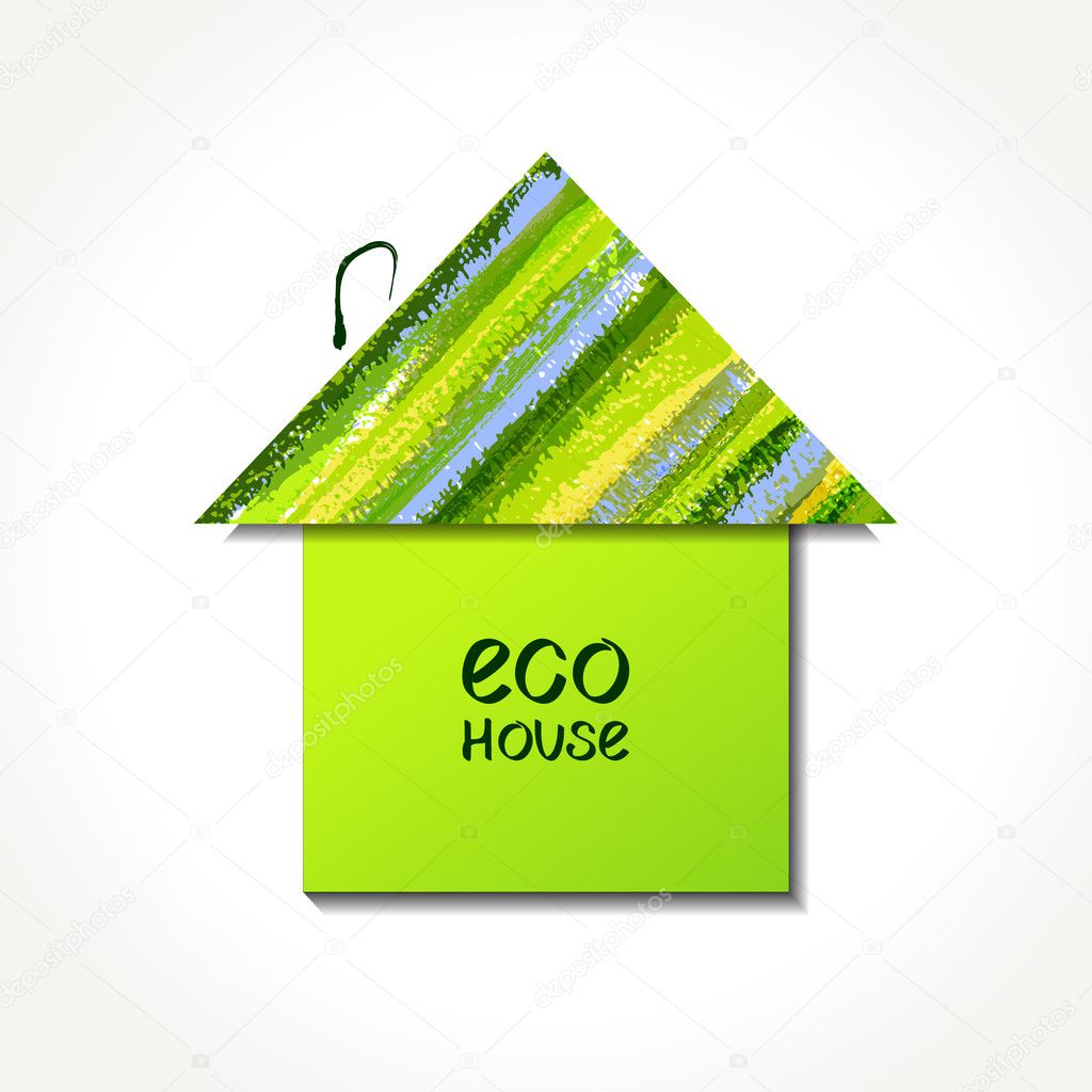Colour paper eco house logo. EPS10