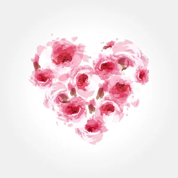 Róże w kształcie serca — Wektor stockowy