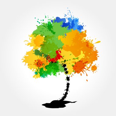 Abstract colorful tree clipart