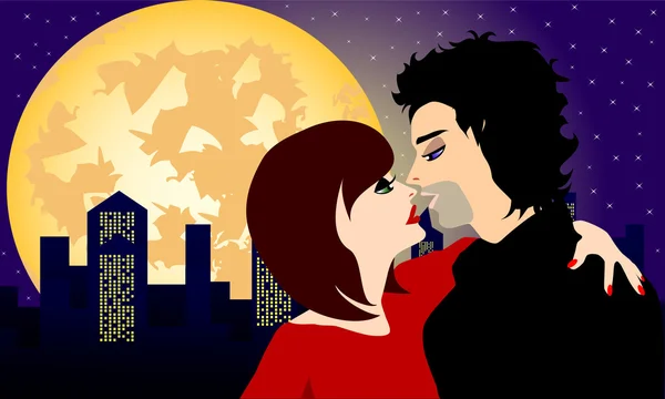 Love in the city — Stock Vector