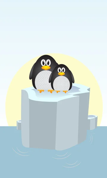 Zwei Pinguine — Stockvektor