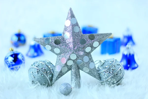 Christmas star and balls — Stock Photo, Image