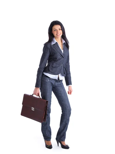Attraktive Geschäftsfrau mit Aktentasche — Stockfoto