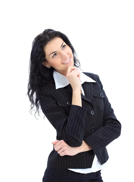 Happy business woman dreams about something — Stock Photo, Image