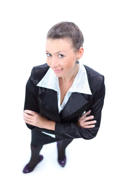 Widok z góry kobiety szczesliwym biznesem, trzymając się za ręce — Zdjęcie stockowe