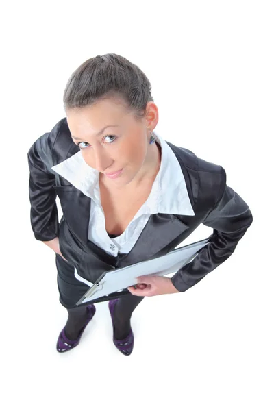 Top view of happy business woman — Stock Photo, Image