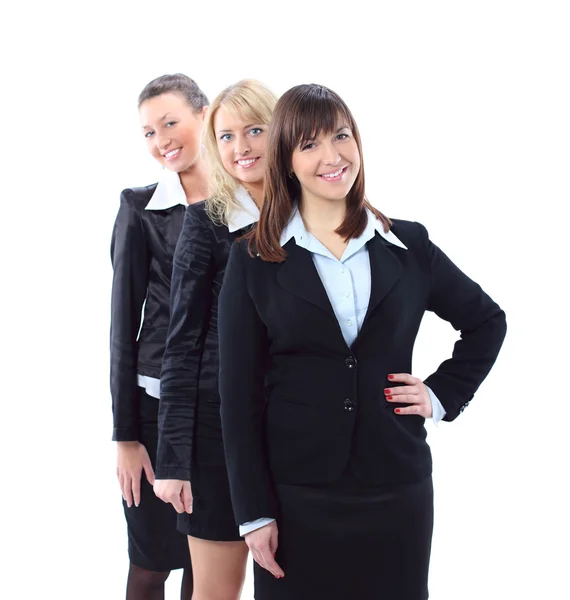 Retrato de três belas empresárias isoladas em fundo branco — Fotografia de Stock