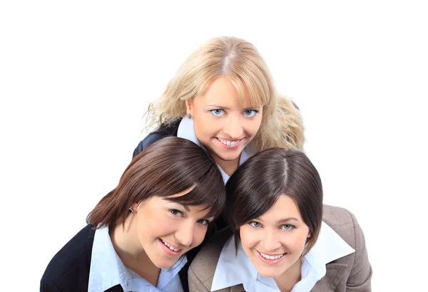 Vista superior de las mujeres de negocios sonrientes felices —  Fotos de Stock