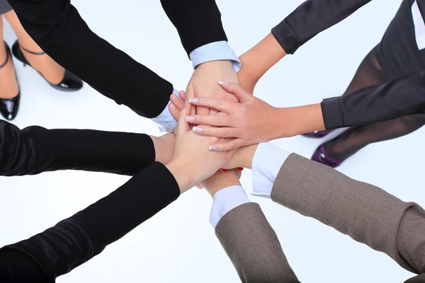 Primo piano di donne d'affari di successo con le mani unite — Foto Stock