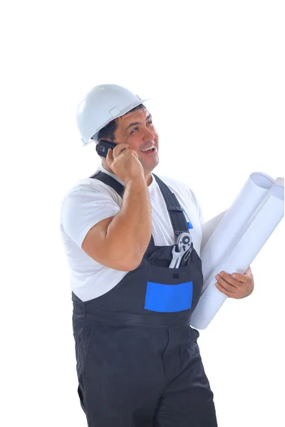Trabajador de confianza con planes de hablar por teléfono móvil — Foto de Stock