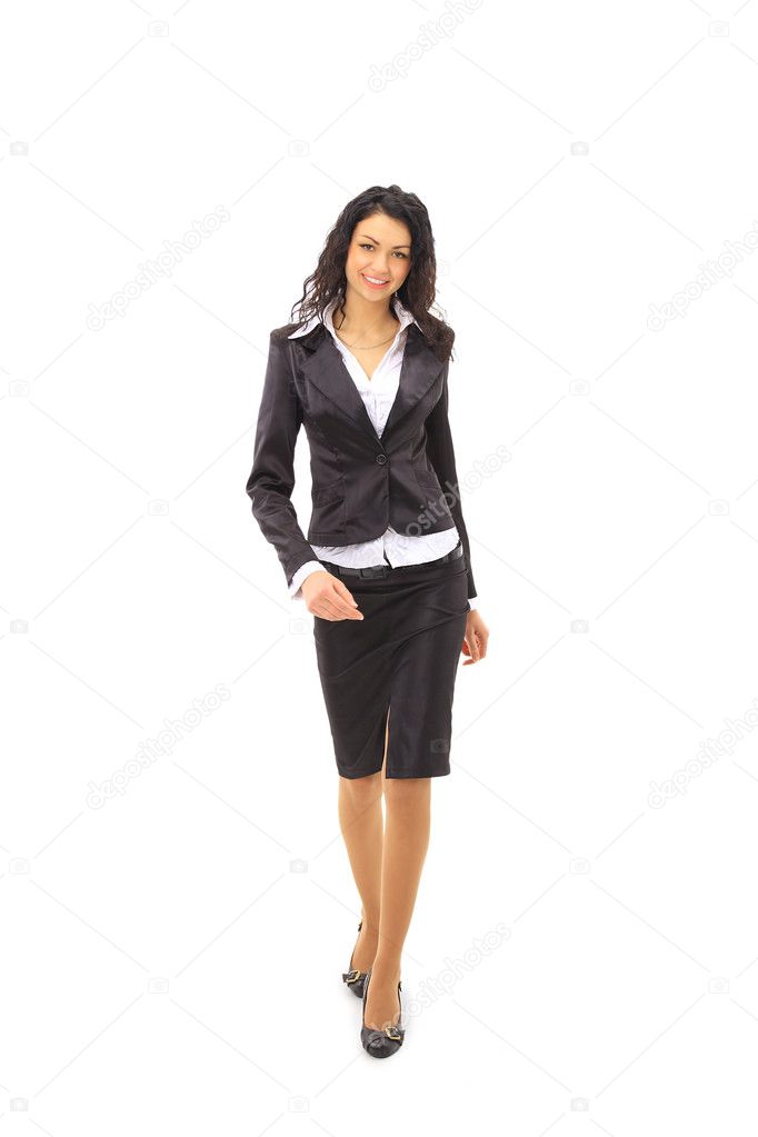 Full length image of a business woman going