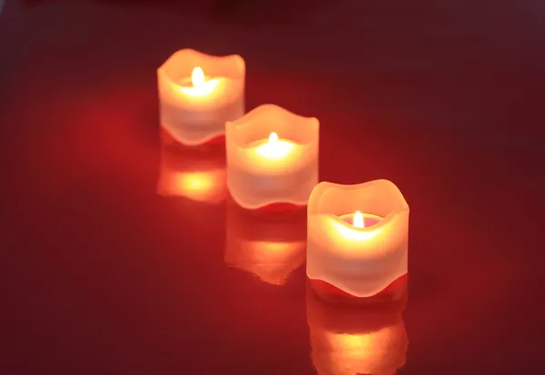 Primer plano de las velas de San Valentín — Foto de Stock