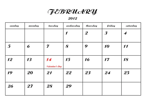 Calendar with Valentines Day — Stock Photo, Image