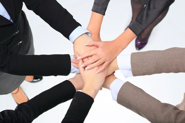 stock image Closeup of successful business women with their hands together