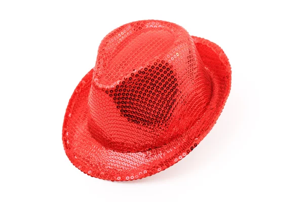Sombrero rojo aislado sobre fondo blanco — Foto de Stock