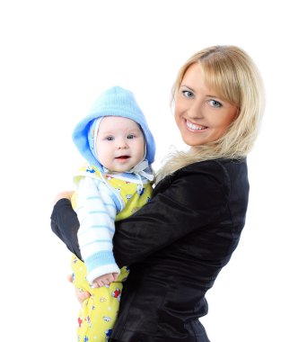 Business woman with her baby. clipart