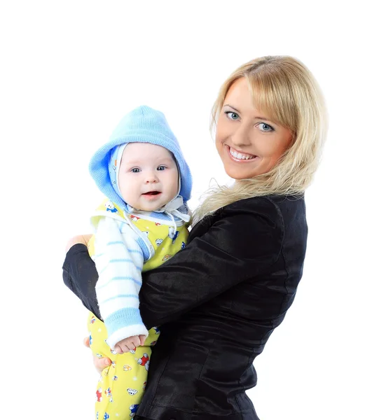 Business woman with her baby. — Stock Photo, Image