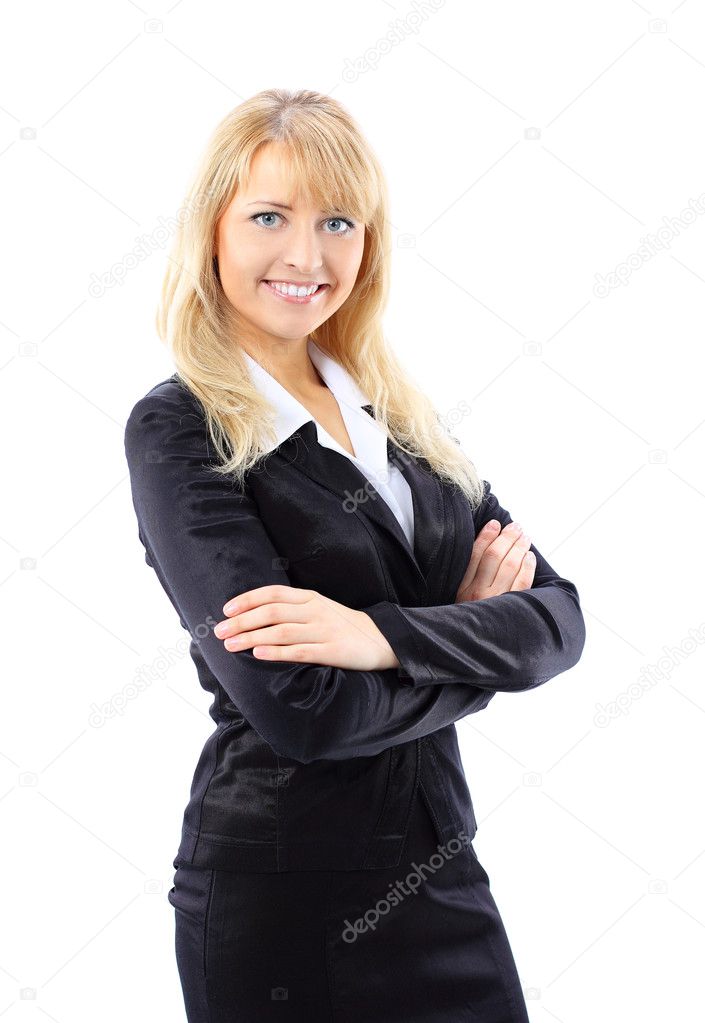 Business woman. Isolated over white background