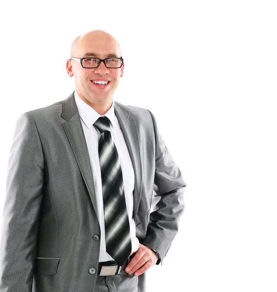 Sehr schöner Geschäftsmann mit Brille auf weißem Hintergrund — Stockfoto