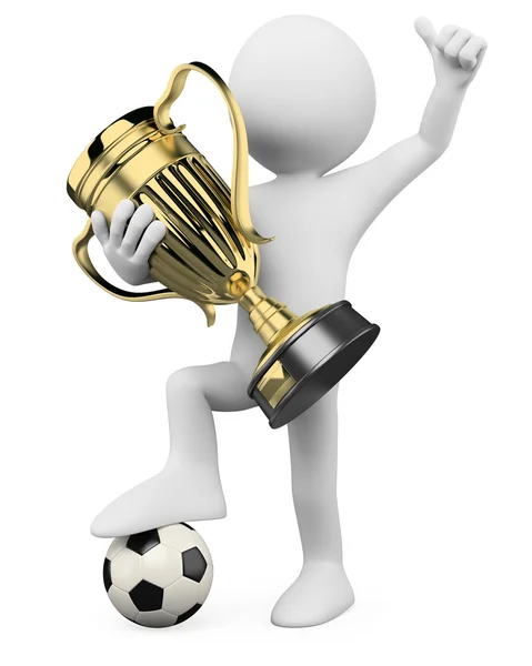 Jogador de futebol 3D - Campeão mundial — Fotografia de Stock