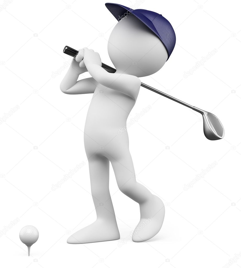3D Golfer - Teeing off golf ball