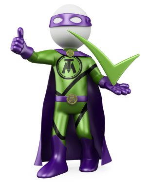 3D Superhero - Tick man clipart