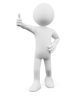 3D Man - Thumb up clipart