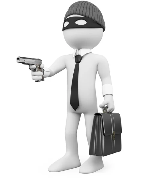 White-collar criminal with a gun — Stock Photo, Image