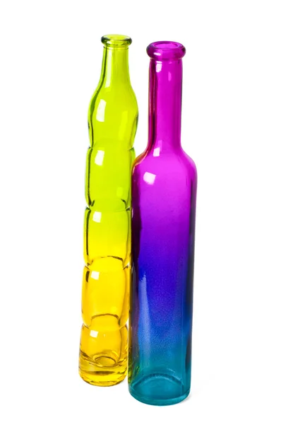 Two colored beautiful decorative bottles — Stock Photo, Image