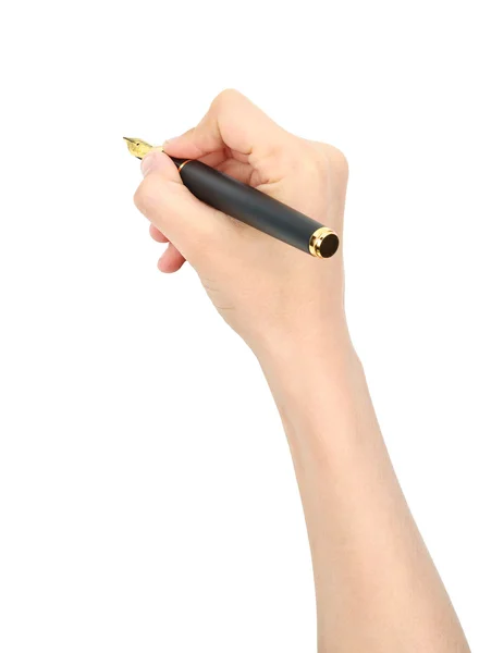 Kuličkové pero v ruce — Stock fotografie