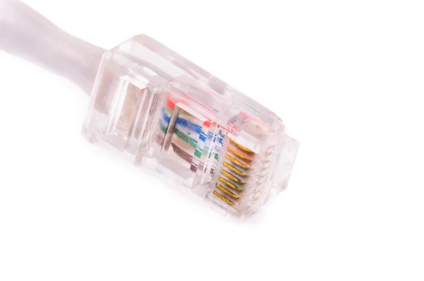 Conector electrónico en el cable — Foto de Stock